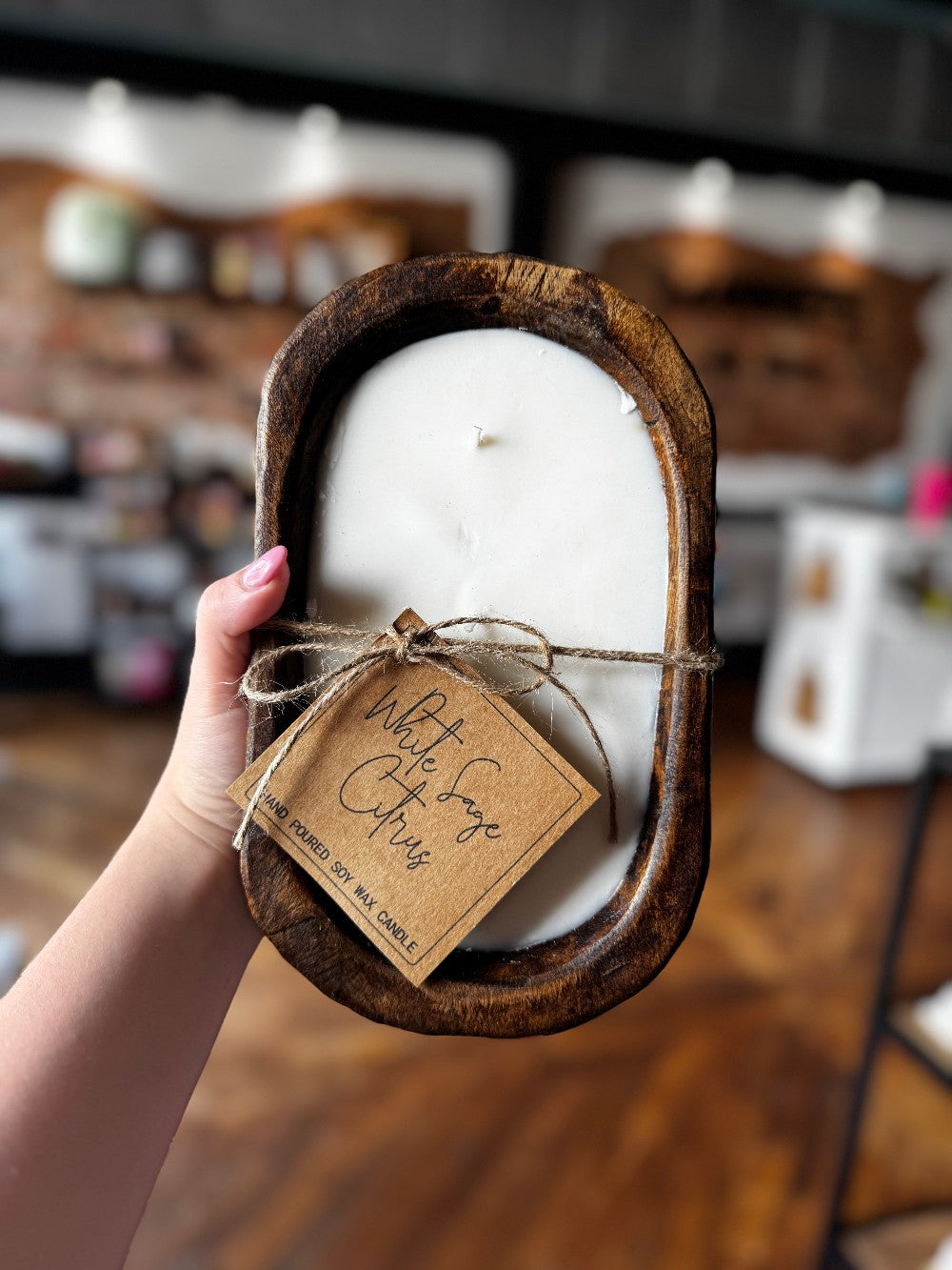 3 wick wooden brown White Sage Citrus|1485
