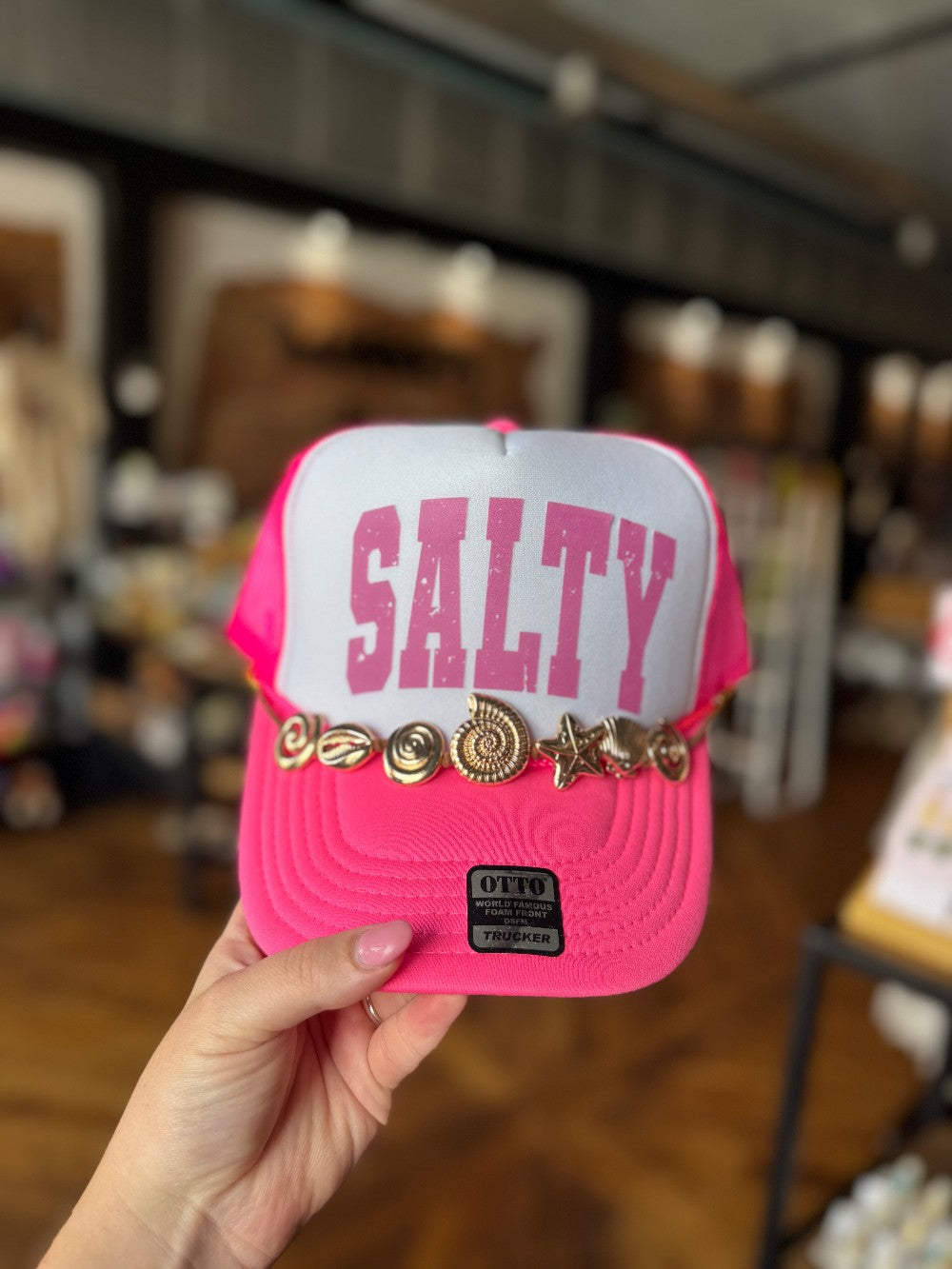 Salty Pink hat with Chain|1477