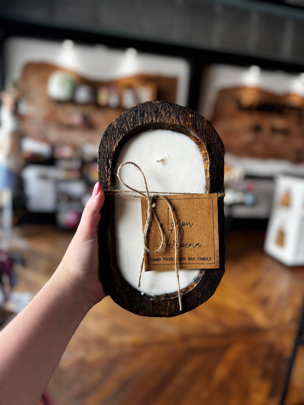 3 wick wooden bowl Lemon Verbena|1486