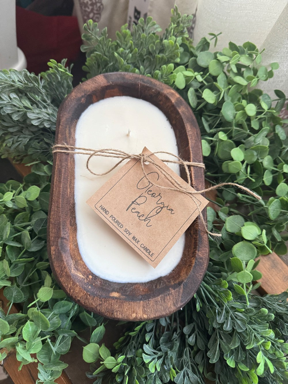 Original 3 Wick Wooden Dough Bowl-Brown|576