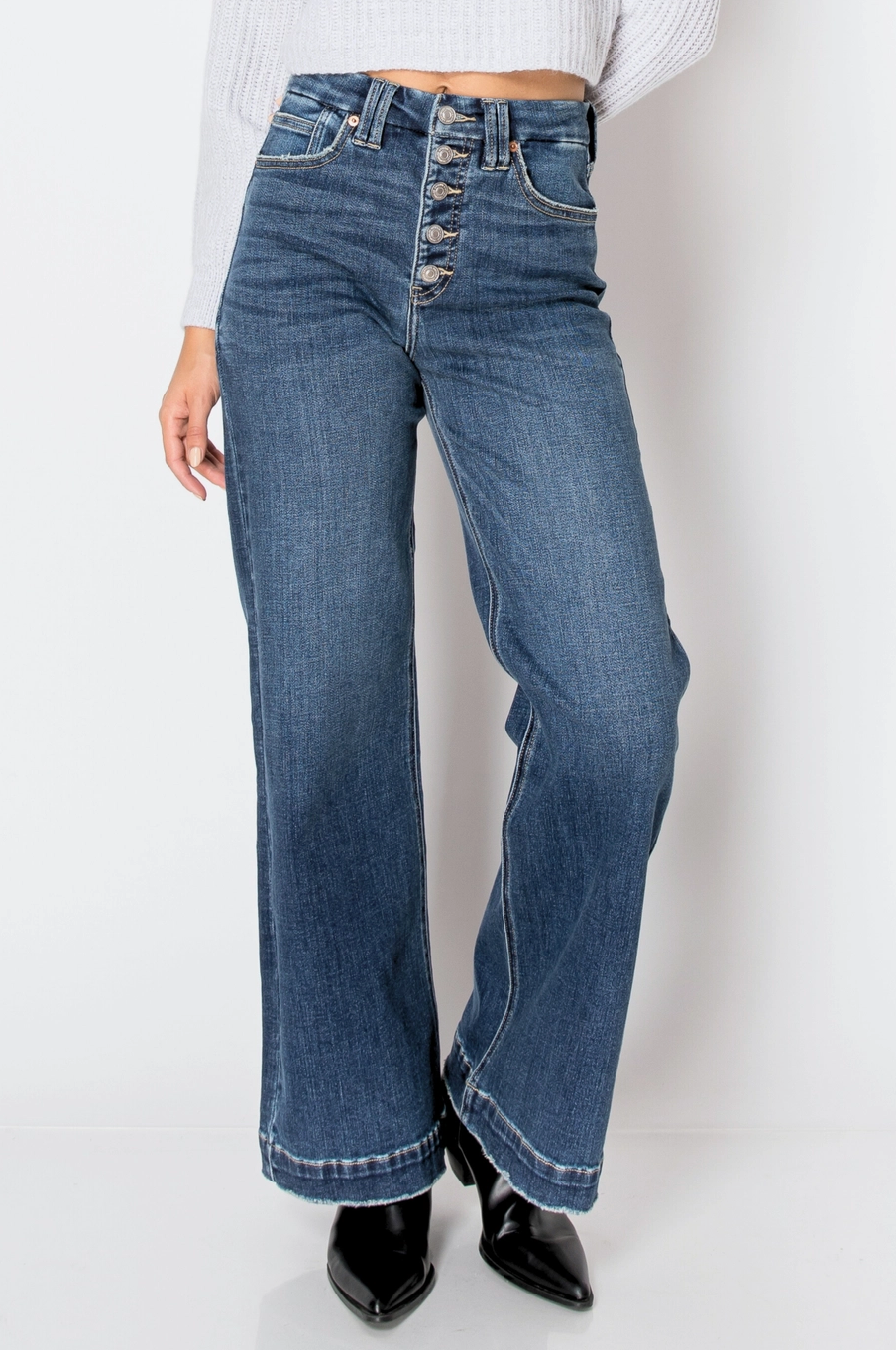 Tummy Control High Rise Modern Wide Jeans|1400