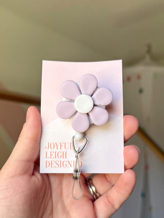 Lavender Flower Badge Reel|92