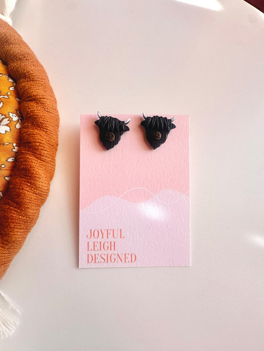 Black Highland Cow Studs|204