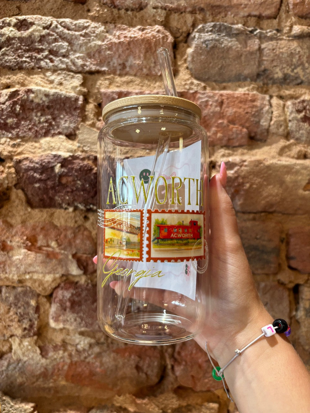 Acworth Stamps 16oz Glass Can Cup|1577