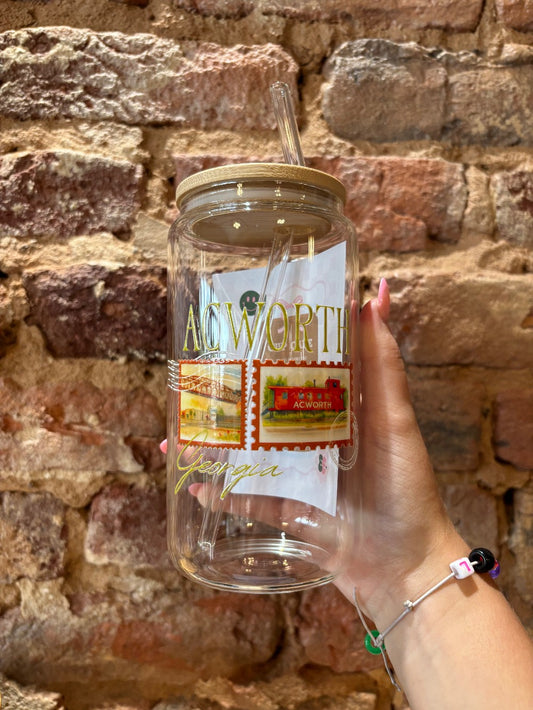 Acworth Stamps 16oz Glass Can Cup|1577