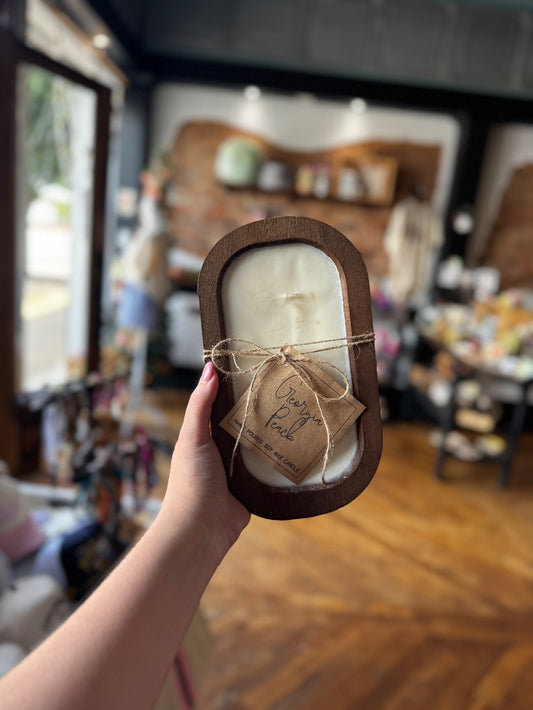 3 wick wooden GA peach|1492