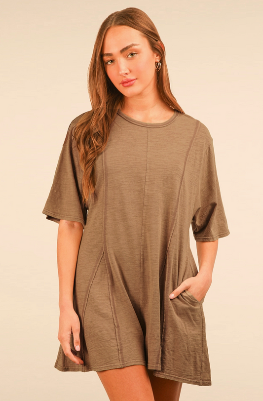 Mineral Washed Oversized Knit Comfy Romper|630