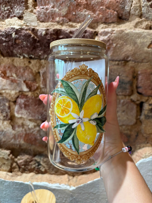 Lemon Frame 16oz Glass Can Cup|1575