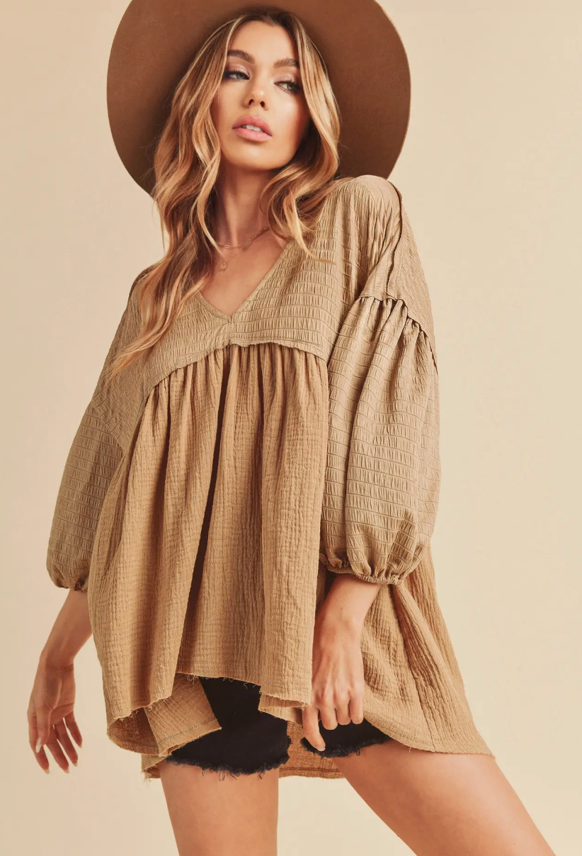 Natalie Top in Oat|1671