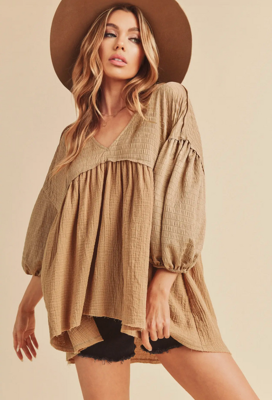 Natalie Top in Oat|1671