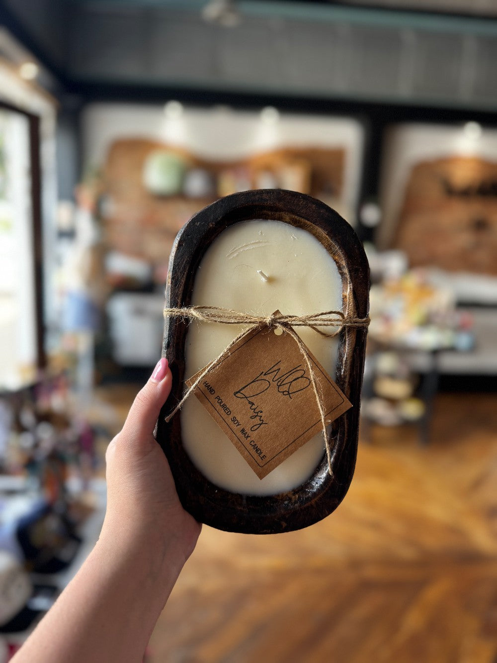 3 Wick Brown Bowl Wild Daisy|1487