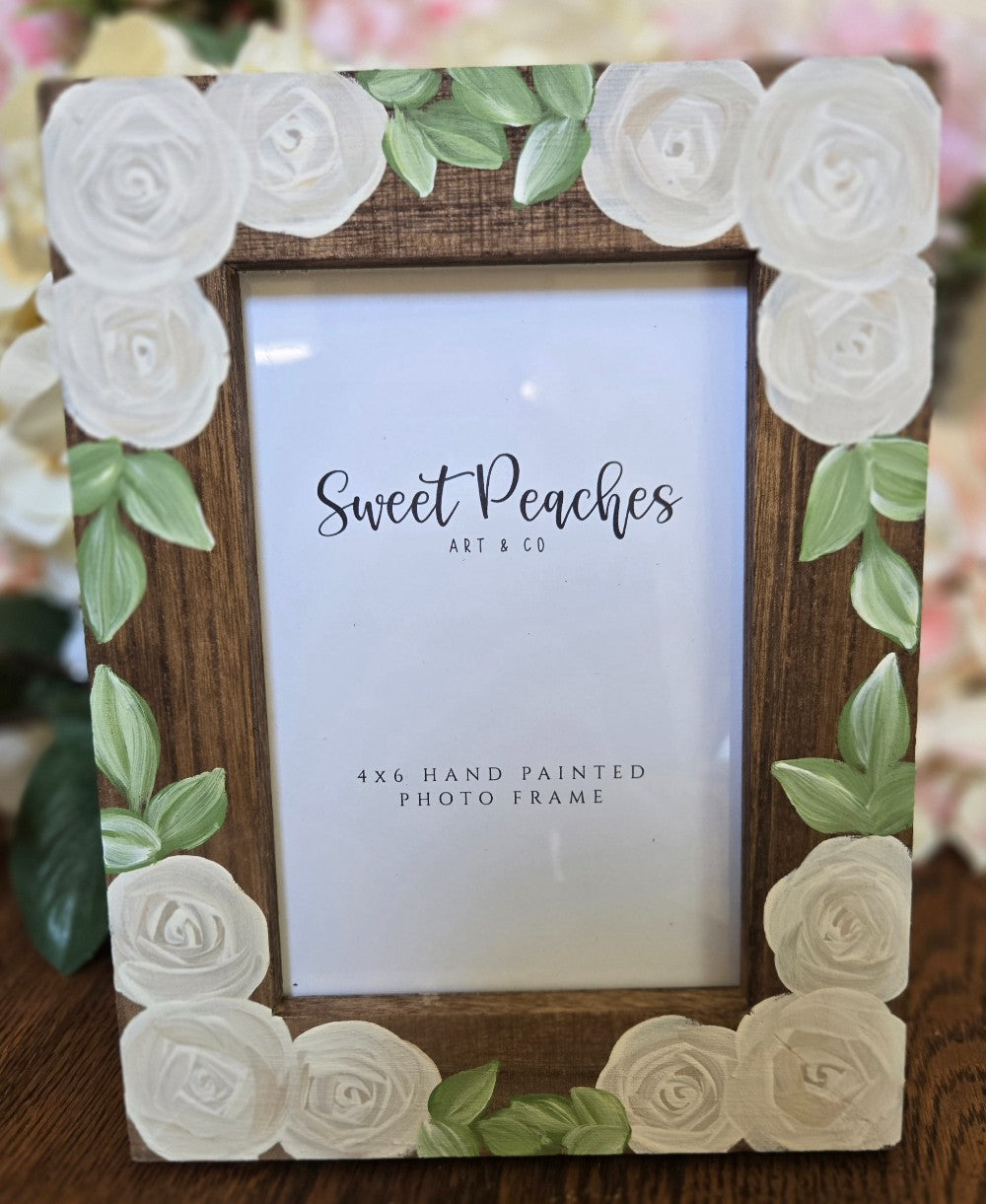 Whtie and Green Floral 4x6 Photo Frame|1313