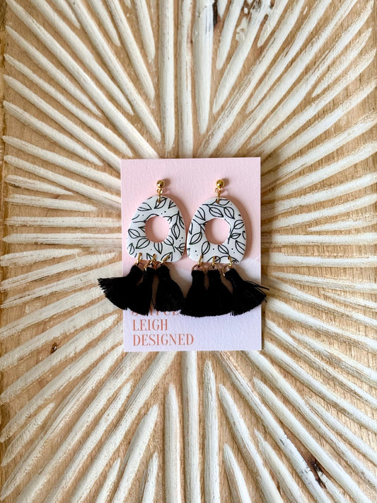 Black and White Tassel Dangles|53