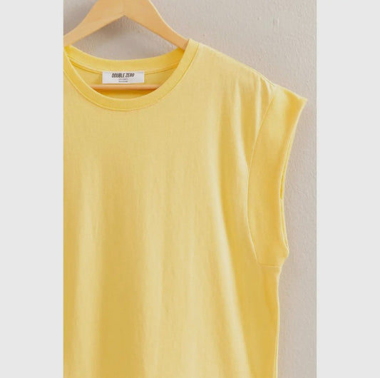 Cap Sleeve Relaxed Everyday Tee | Butter Yellow|507