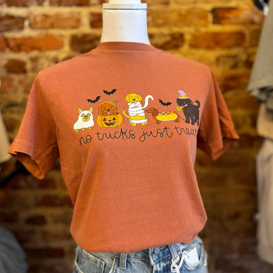 No Tricks Just Treats Comfort Colors T-Shirt | Yam|1648