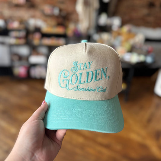 Stay Golden Embroidered Hat|1482