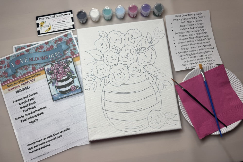 Love Blooms Here Canvas Paint Kit|357