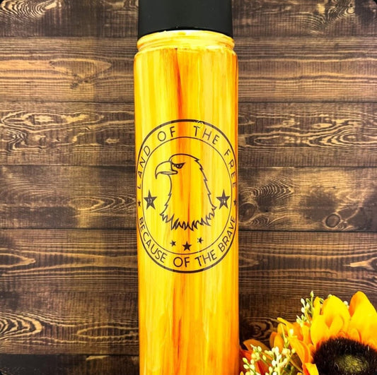 25 oz Woodgrain Land of the Free Tumbler|672