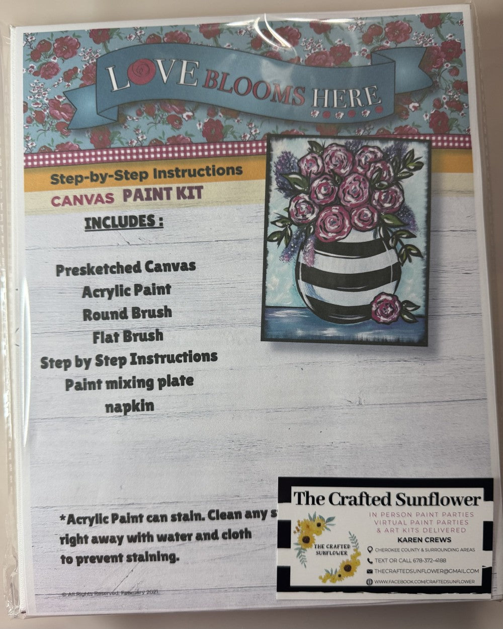 Love Blooms Here Canvas Paint Kit|356