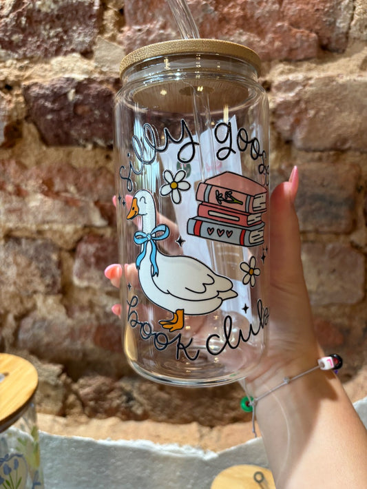 Silly Goose Bookclub 16oz Glass Can Cup|1576