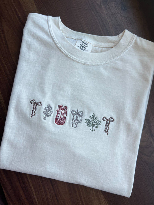 Autumn Leaves Tee - Ivory|1538