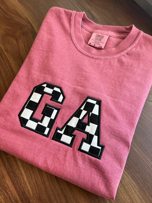 Checkered GA Tee - Brick|1530