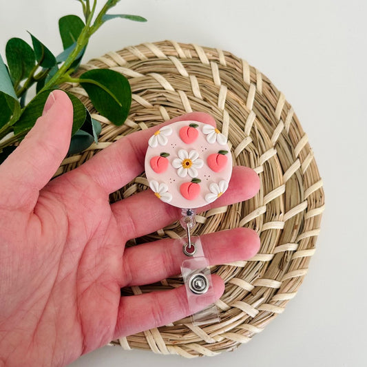 Georgia Peach Print Badge Reel|84