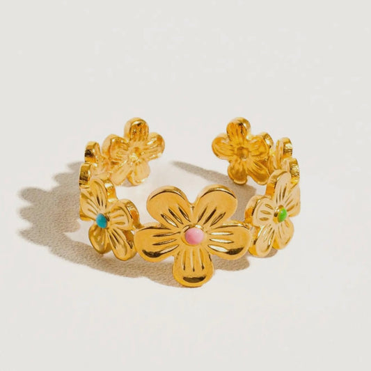 Colorful Flower Stack Ring|1715