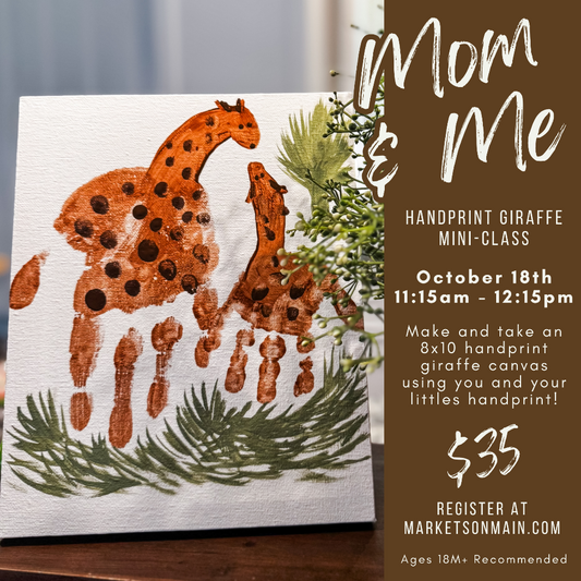 Mom & Me Handprint Giraffe – Make & Take Mini Class | October 18th | 11:15am - 12:15pm|1914