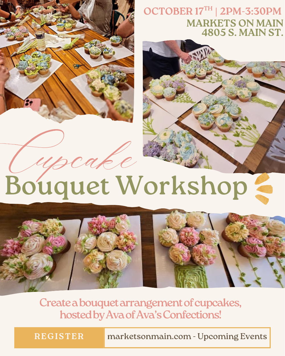 Cupcake Bouquet Workshop with Ava’s Confections | Friday, October 17th | 2pm-3:30pm|1894