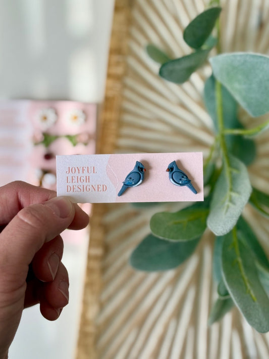 Blue Jay Bird Studs|20