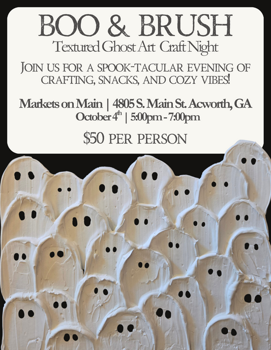 Boo & Brush: Textured Ghost Art  Craft Night | Saturday, October 4th 5:00pm-7:00pm|1657