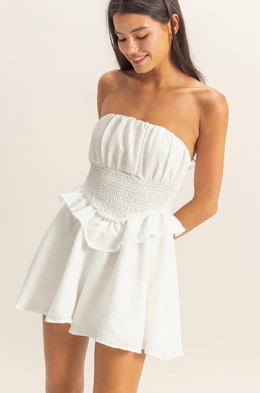 Strapless Ruffled Mini Romper|819