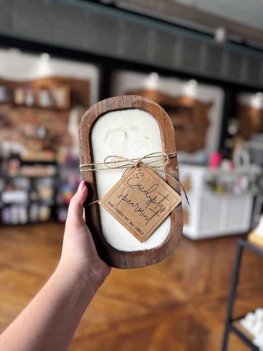 3 Wick Brown Bowl Eucalyptus Spearmint|1496