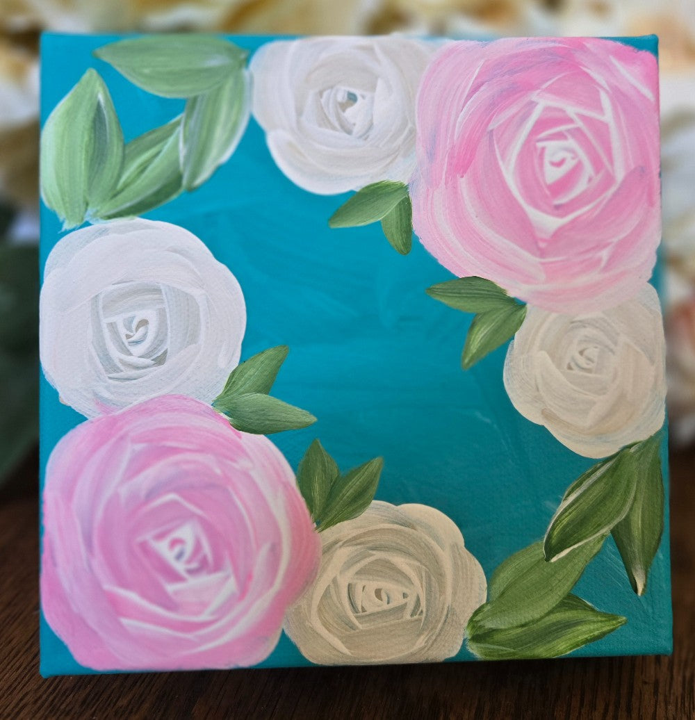 Pink and White Floral Canvas|1303