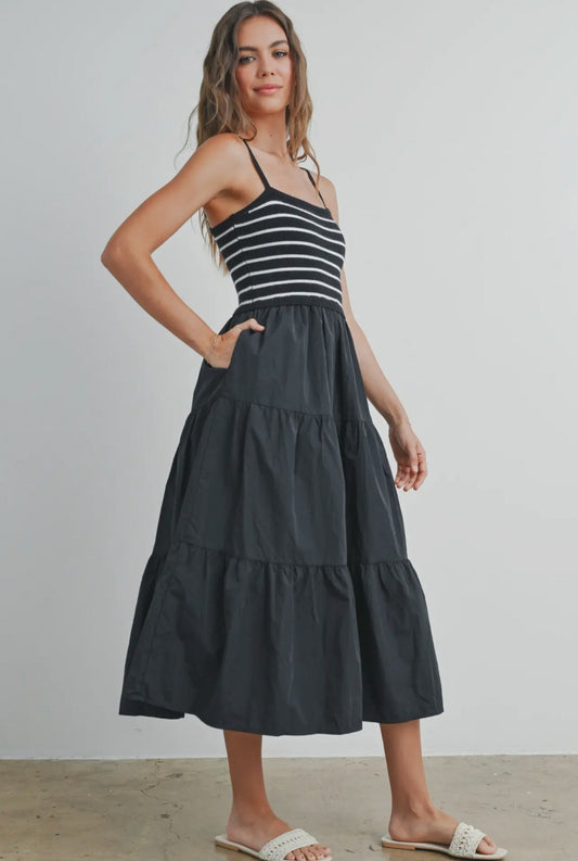 Striped Top Maxi Dress|779