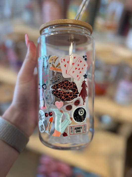Lucky Girly 16oz Borosilicate Glass Can Cup|1588