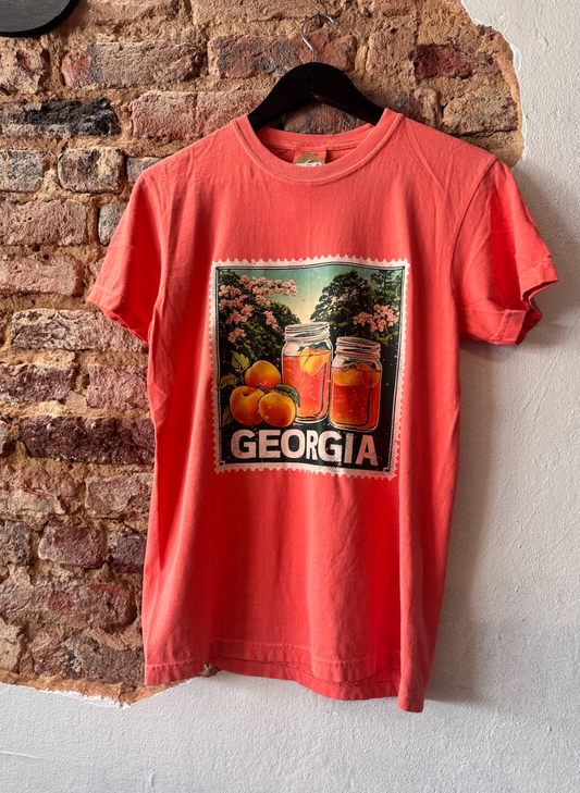 Georgia Peach Stamp T-Shirt|829