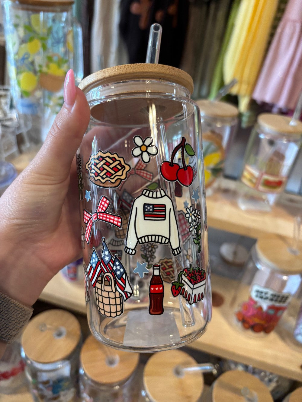 USA Picnic 16oz Borosilicate Glass Can Cup|1584