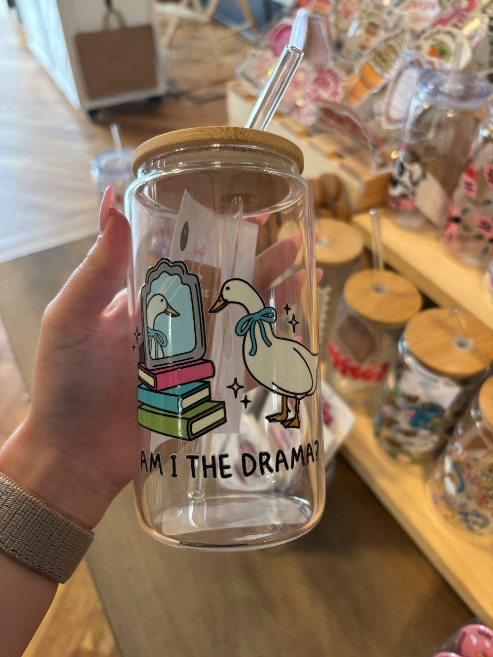 Am I The Drama? Goose 16oz Borosilicate Glass Can Cup|1589