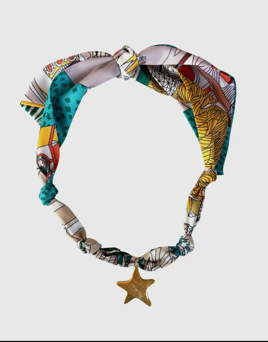 Palermo Scarf Necklace with artisan star|559
