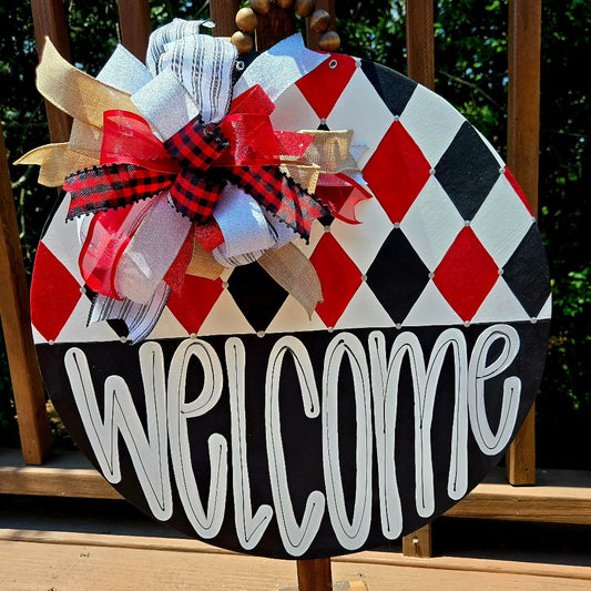 Red and Black Door Hanger|1642